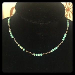 Turquoise and silver choker necklace